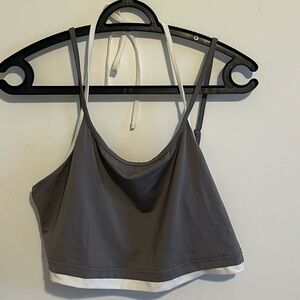 Grey and white tank top
